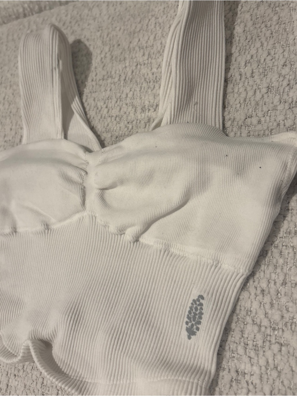 Free People White Ribbed Square-Neck Tank - Picture 2 of 5